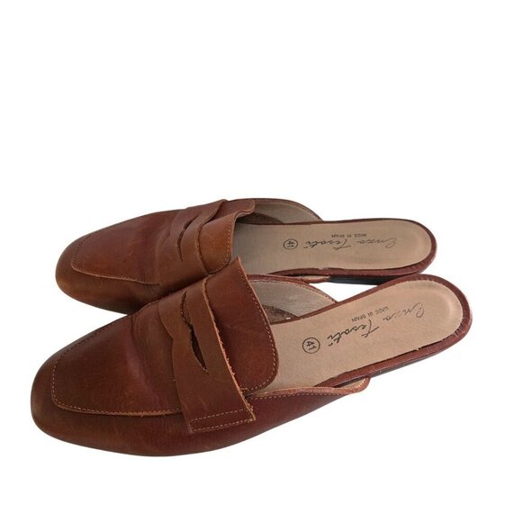 Enzo Tesoti Brown Leather Penny Loafer Mules made In Spain Size 41(9.5) - Picture 2 of 8